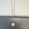 Rodyum Zirkon Taşlı Zincir Çelik Uç Kısmı Pirinç Kolyeler 40 + 5 Cm Uzatma Payı - Kl0105