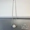 Rodyum Zirkon Taşlı Zincir Çelik Uç Kısmı Pirinç Kolyeler 40 + 5 Cm Uzatma Payı - Kl0107