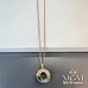 Zirkon-sedef Taşlı Zincir Çelik Uç Kısmı Pirinç Kolyeler 40 + 5 Cm Uzatma Payı - Kl0102