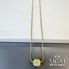 Zirkon Taşlı Zincir Çelik Uç Kısmı Pirinç Kolyeler 40 + 5 Cm Uzatma Payı - Kl0108