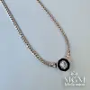 Rodyum Zirkon Taşlı Çelik Çelik Kolye 40+5 Cm - Kl0188
