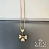 Çelik Sedef Taşlı Kalp Yonca Kolye - Kl0156
