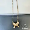 Çelik Zirkon Taşlı Fiyonk Kolye - Kl0152