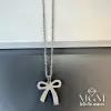 Çelik Zirkon Taşlı Fiyonk Kolye - Kl0147