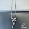 Çelik Zirkon Taşlı Fiyonk Kolye - Kl0153