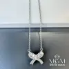 Çelik Zirkon Taşlı Fiyonk Kolye - Kl0151