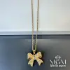 Çelik Zirkon Taşlı Fiyonk Kolye - Kl0150