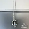 Çelik Zirkon Taşlı Kedili Kolye - Kl0161