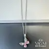 Çelik Zirkon Taşlı Kelebek Kolye - Kl0142