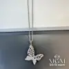 Çelik Zirkon Taşlı Kelebek Kolye - Kl0125