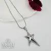 Rodyum Zirkon Taşlı Zincir : Çelik Çelik Kolye 40+5 Cm - Kl0212