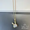 Zirkon Taşlı Zincir Çelik Uç Kısmı Pirinç Kolyeler 40 + 5 Cm Uzatma Payı - Kl0136