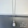 Rodyum Zirkon Taşlı Zincir Çelik Uç Kısmı Pirinç Kolyeler 40 + 5 Cm Uzatma Payı - Kl0134