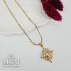 Zirkon Taşlı Zincir : Çelik Çelik Kolye 40+5 Cm - Kl0228