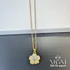 Zirkon Taşlı Zincir Çelik Uç Kısmı Pirinç Kolyeler 40 + 5 Cm Uzatma Payı - Kl0130