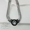 Rodyum Zirkon Taşlı Çelik Çelik Kolye 40+5 Cm - Kl0195