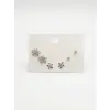 Çiçek Detaylı Altılı Küpe - Kp00628