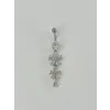 Çiçek Detaylı Sallantılı Göbek Piercing - Pg0054