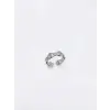 Ayarlanabilir Rodyum Zirkon Taşlı Pirinç Bijuteri Yüzük - Yz0211-1
