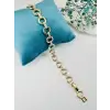    Zirkon Taşlı Pirinç Zirkon Bileklikler 18+2 Cm  - Kbl0259
