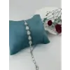 Rodyum Zirkon Taşlı Pirinç Zirkon Bileklikler 19 Cm  - Kbl0298