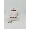 Rodyum Zirkon Taşlı Pirinç Küpeler - Kp00480