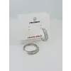 Rodyum Zirkon Taşlı Pirinç Küpeler - Kp00452