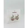 Rodyum  Zirkon Taşlı Pirinç Küpeler - Kp00440