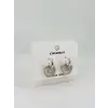 Rodyum Zirkon Taşlı Pirinç Küpeler - Kp00444