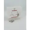 Rodyum  Zirkon Taşlı Pirinç Küpeler - Kp00489