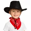 Çocuk Kovboy Şapka Siyah  Kırmızı Bandana Seti