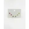 Çok Renkli Tektaş Altılı Küpe - Kp00643