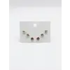 Çok Renkli Tektaş Altılı Küpe - Kp00633