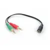 Dark DK-CB-AUC02 2x3.5mm Stereo Erkek - 3.5mm Stereo Dişi Y Kablo (KDO)