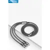 Dc62 3in1 Type-c To 60w Type-c / 12w Lightning / 15w Micro 1.2m Hızlı Şarj Kablo - Siyah
