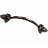 Dekoratif Zamak Yaprak Kulp - 96mm, Eskitme, 1 Adet