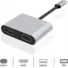 Dexim Dhu0004 Premium 4 in 1 USB-Typ-c HDMI VGA Hub for iPad Pro, Macbook, PC, Laptop (KDO)