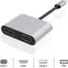 Dexim Dhu0004 Premium 4 in 1 USB-Typ-c HDMI VGA Hub for iPad Pro, Macbook, PC, Laptop (KDO)