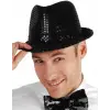 Disko  Siyah Payetli Fötr Şapka Yetişkin Boy