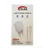 Elba ELB42 Beyaz 25W Şarj Kafa+ İphone Kablo USB-C PD3.0-QC4.0(Akım Koruma-Hızlı Şarj-)