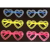 Fosforlu Kalp Model Glow Parti Gözlüğü Karanlıkta Yanan Gözlükler 12 Adet
