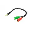 Frisby FA-6632AC 2 x 3.5mm Stereo Dişi - 4pin 3.5mm Stereo Erkek Y Kablo