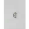 Rodyum Zirkon Taşlı Çelik Göbek Bar Uzunluğu : 13 Mm / Bar Kalınlığı 1.41 Mm /  - Pg0116