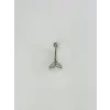 Rodyum Zirkon Taşlı Bar Ve Top: Çelik Göbek - Pg0146