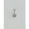 Rodyum Zirkon Taşlı Çelik Göbek Bar Uzunluğu : 13 Mm / Bar Kalınlığı 1.41 Mm /  - Pg0102