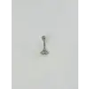 Rodyum Zirkon Taşlı Çelik Göbek Bar Uzunluğu : 13 Mm / Bar Kalınlığı 1.41 Mm /  - Pg0067