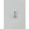 Rodyum Zirkon Taşlı Çelik Göbek - Pg0040