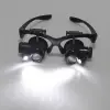 Gözlük Modeli 10x 15x 20x 25x Lens,2led Işıklı,büyüteç