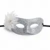 Gümüş Simli Tüylü Balo Maskesi – Kadın Parti  Maskeli Balo Maskesi