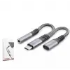 Hadron Gj-018 Type-C To 3.5Mm + Type-C F Kablo Car Şarj 100W Siyah